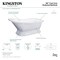 Aqua Eden Pedestal Bathtubs, 66.56 L, 29.13 W, White, Cast Iron VCT7D663028 - alternate 3